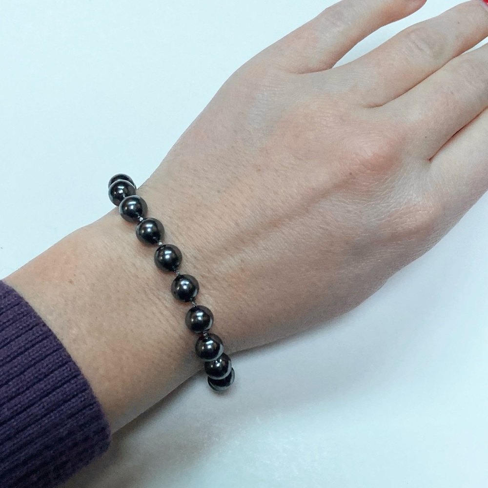 Vintage Black Faux Pearl Bracelet